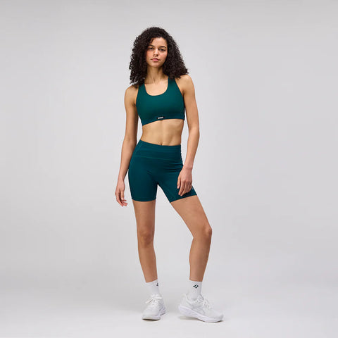 Bandit Running: Stamina High Waist 5" Women's Compression Shorts - Pine