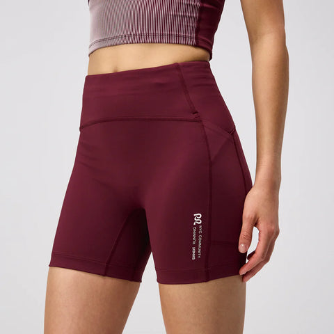 Bandit Running: Stamina High Waist 5" Women's Compression Shorts - Port