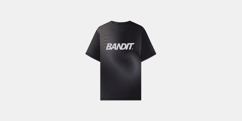 Bandit Running: Drift Mirage Performance Tee - Black with Chalk Print