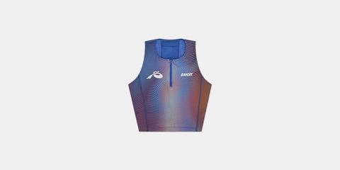Bandit Running: Ares Zip Front Race Crop - Gradient Rust