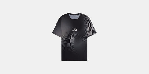 Bandit Running: Drift Mirage Performance Tee - Black with Chalk Print