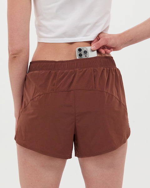 Bandit Running: Women's Vento 4" Rush Short - Coffee Bean