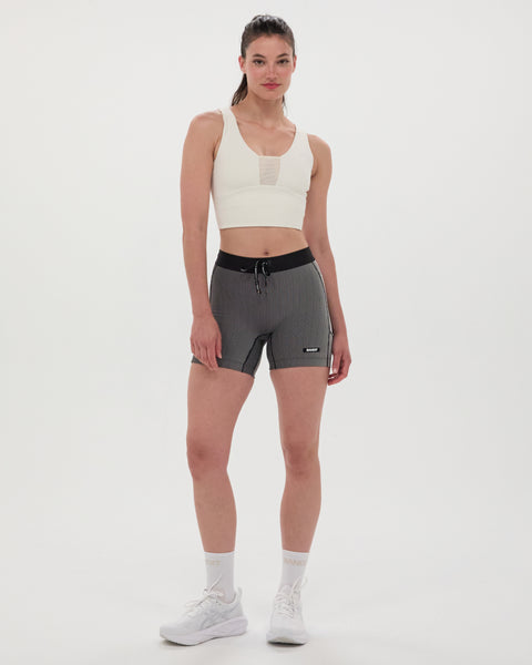 Bandit Running: Striped Cadence 5" Compression - Black/Chalk