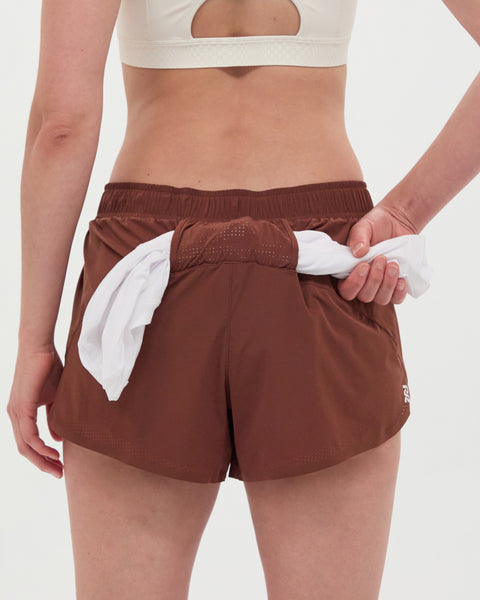 Bandit Running: Women's Vento 4" Rush Short - Coffee Bean