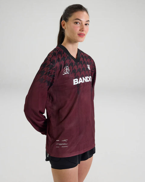Bandit Running: Jacquard Footy Long Sleeve - Fig Print