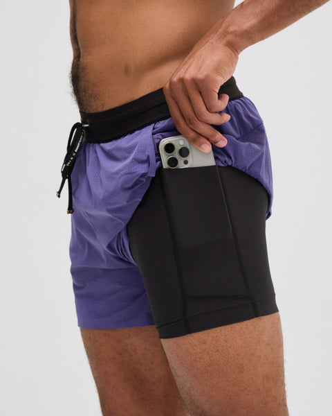 Bandit Running: Men's Vento 5" Run Short - Purple Dusk