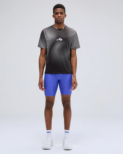Bandit Running: Drift Mirage Performance Tee - Black with Chalk Print