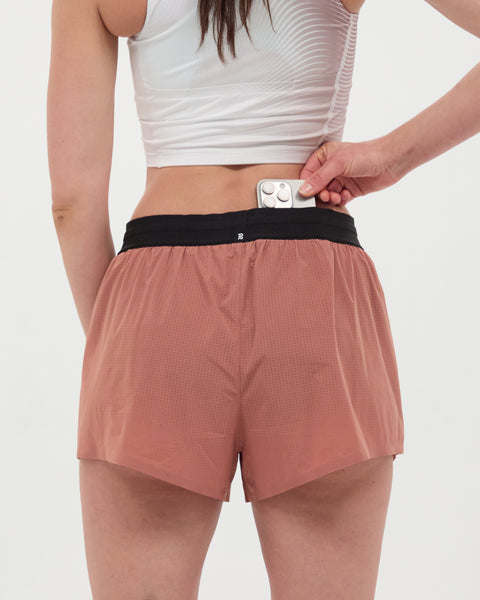 Bandit Running: Women's Vento 3" Split Short - Baked Clay