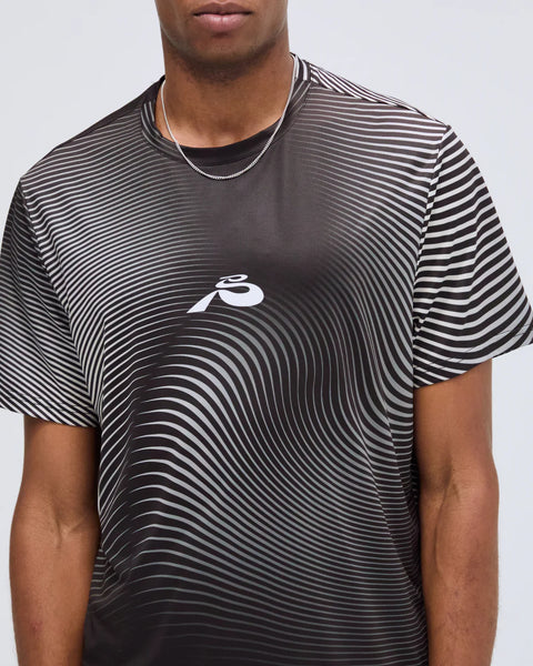 Bandit Running: Drift Mirage Performance Tee - Black with Chalk Print