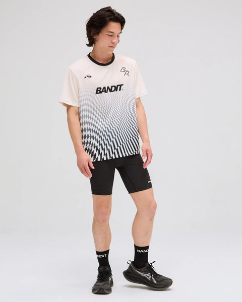 Bandit Running: Drift Mosaic Performance Tee - Chalk