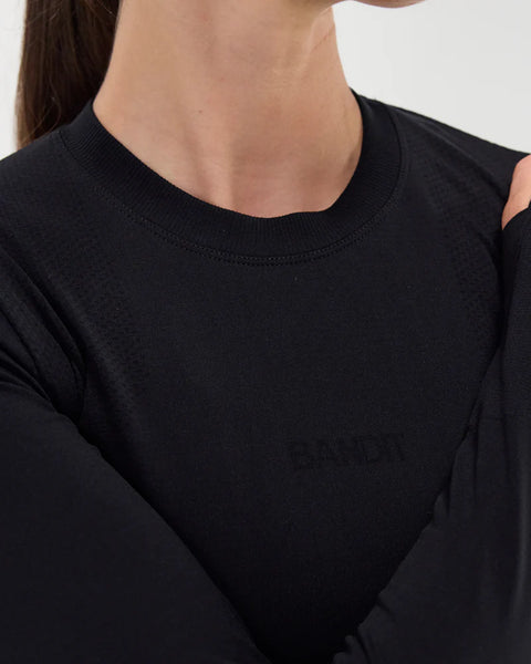 Bandit Running: Women's Mercury Seamless Long Sleeve Crop - Black