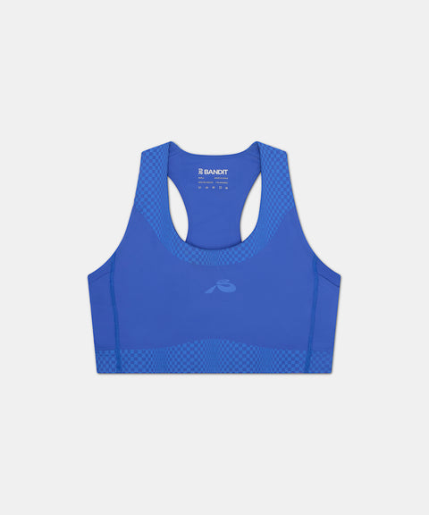Bandit Running: Stamina Scoop Neck Run Bra - Deep Peri Blue
