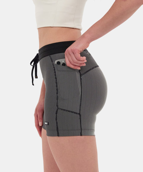 Bandit Running: Striped Cadence 5" Compression - Black/Chalk
