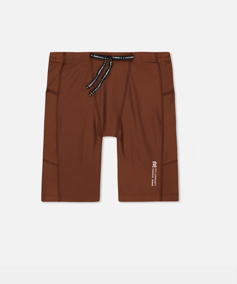 Bandit Running: Superbeam 7 Pocket Half Tights - Coffee Bean