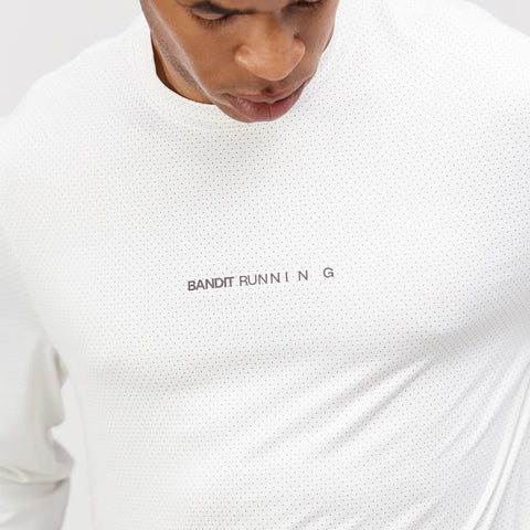 Bandit Running: NanoMesh Performance Long Sleeve - White (Unisex)