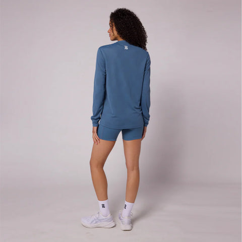 Bandit Running: Cheque Jacquard LS - Steel Blue (Unisex)