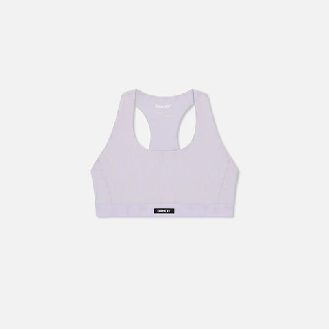 Bandit Running: Cadence Stripe Scoop Neck Run Bra - Thistle