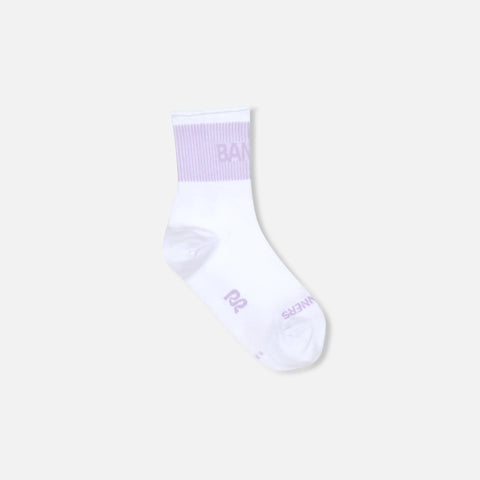 Bandit Running: Lite Run Ribbed Sock - White/Thistle (2 Pack)
