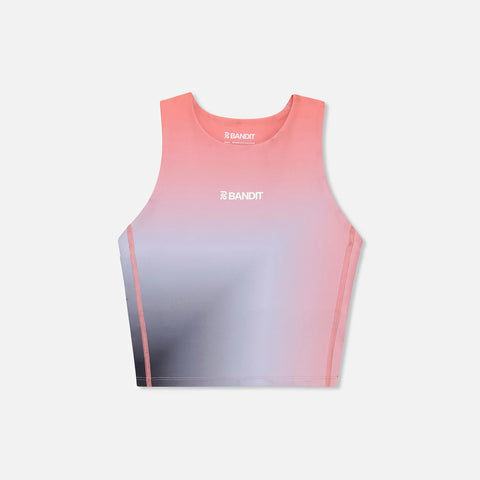 Bandit Running: Women's Stamina™ Crewneck Race Crop - Thistle Print