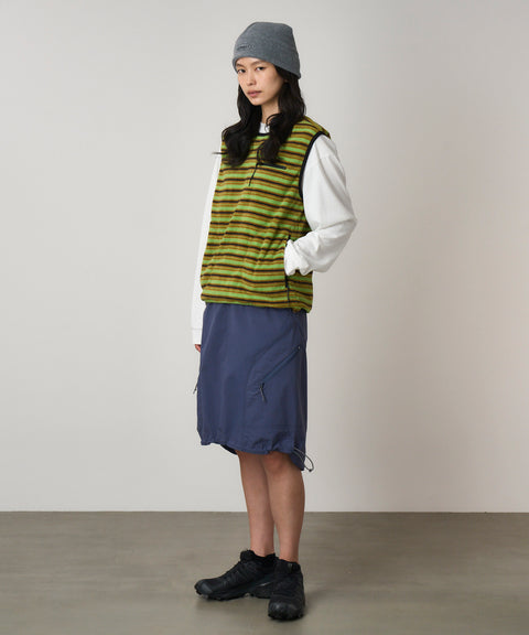 Gramicci: Women's Thermal Fleece Pullover - Chartreuse Stripe