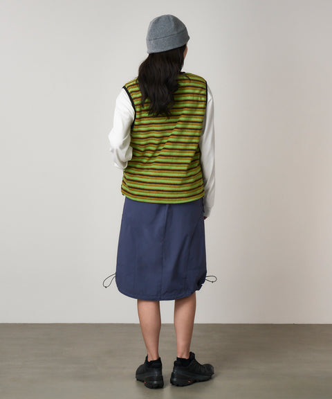 Gramicci: Women's Thermal Fleece Pullover - Chartreuse Stripe