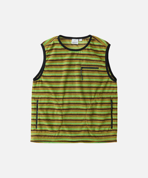 Gramicci: Women's Thermal Fleece Pullover - Chartreuse Stripe