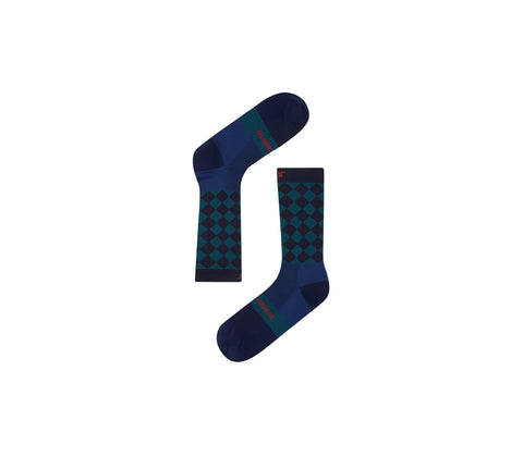SOAR Running: Diamond Crew Sock - Green/Navy