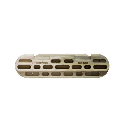 Beastmaker 1000 Series - HEATWAVE - wooden hangboard with finger pockets and jugs, front picture