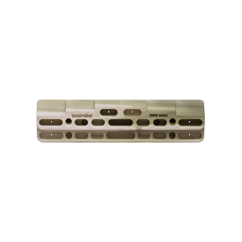 Beastmaker 2000 Series - HEATWAVE - Sleek design. Wooden hangboard with finger pockets and slopers. front view.
