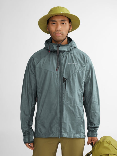 Klättermusen: Men's Ansur Hooded Wind Jacket - Stone Blue - HEATWAVE - Klättermusen: Men's Ansur Hooded Wind Jacket - Stone Blue