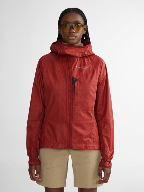 Klättermusen: Women's Ansur Hooded Wind Jacket - Rose Red - HEATWAVE - Klättermusen: Women's Ansur Hooded Wind Jacket - Rose Red