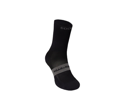 SOAR Running: Crew Sock - Black - HEATWAVE - SOAR Running: Crew Sock - Black