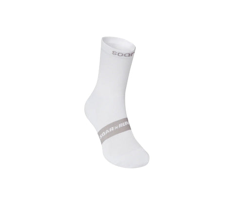 SOAR Running: Crew Sock - White - HEATWAVE - SOAR Running: Crew Sock - White