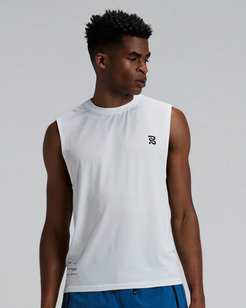 Bandit Running: Men's Micromesh Run Tank - White