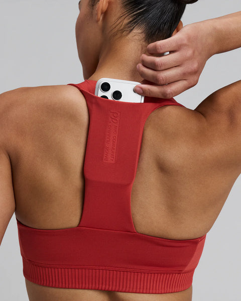 Bandit Running: Women's Stamina-V Square Neck Run Bra - Rusted Apricot