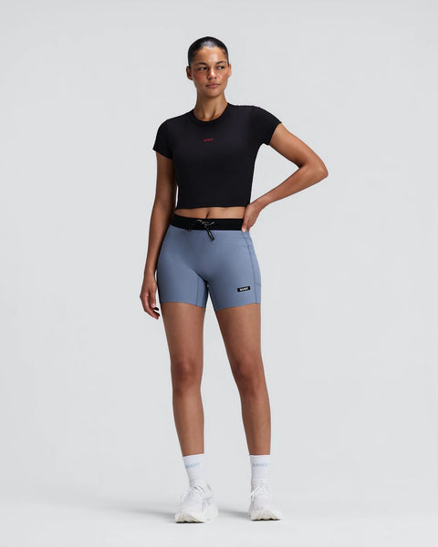 Bandit Running: Women's Vituccia Cropped Performance Tee - Black