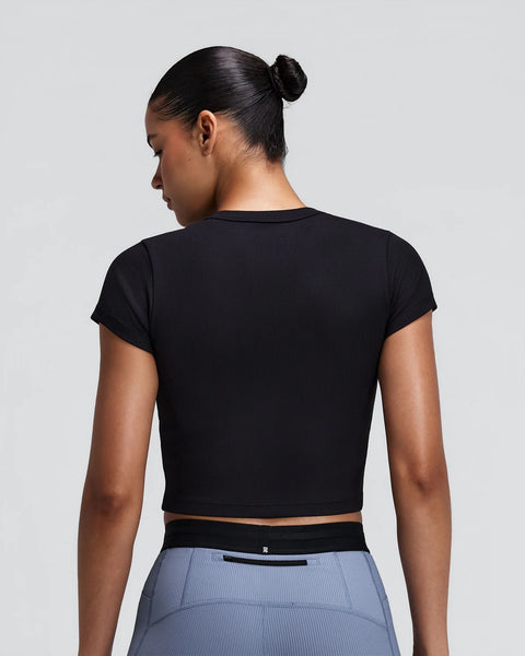 Bandit Running: Women's Vituccia Cropped Performance Tee - Black
