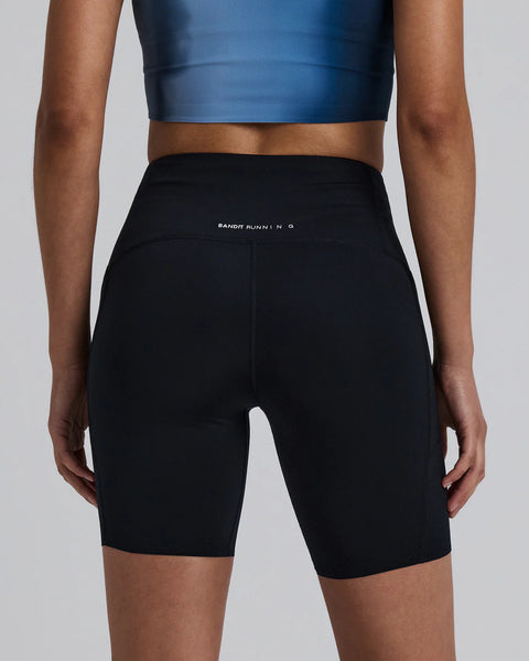 Bandit Running: Women's Stamina-V High Waist 7" Compression Short - Black