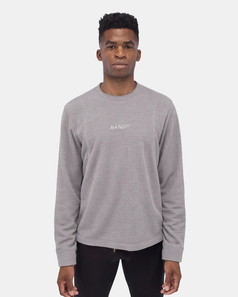 Bandit Running: MacroSoft Grid Pullover - Zinc