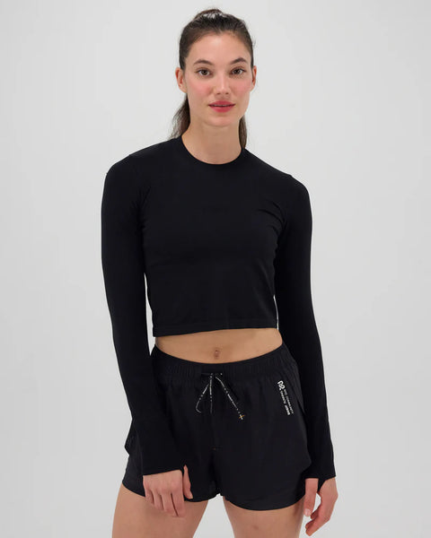Bandit Running: Women's Mercury Seamless Long Sleeve Crop - Black
