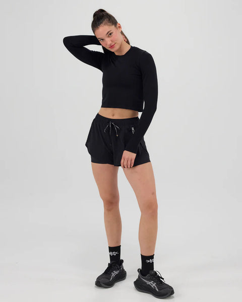 Bandit Running: Women's Mercury Seamless Long Sleeve Crop - Black