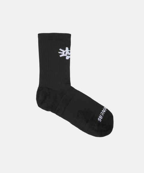 Bandit Running: Cushion Run Sunburst Quarter Socks - Black