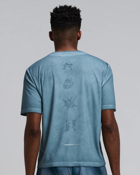 Bandit Running: Men's FrioSoft Performance Box Tee - Tranquil Blue Salt Fade