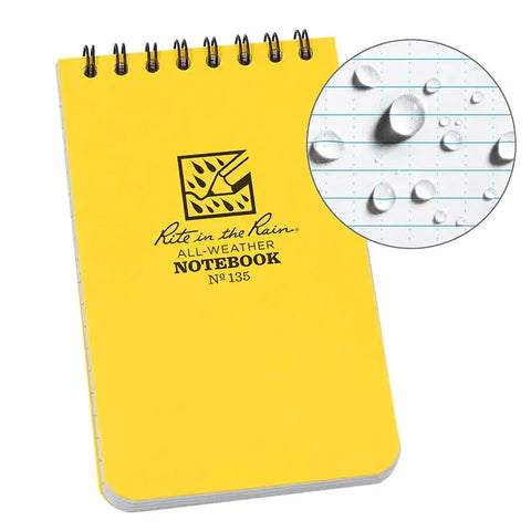 Rite in the Rain: Top Spiral Polydura Notebook - Yellow