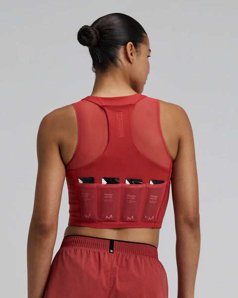 Bandit Running: Women's Stamina-V Lyra Race Crop - Rusted Apricot