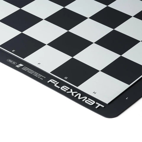 Nymzo: Flexmat Rollup Chess Board - Black/Metallic Silver