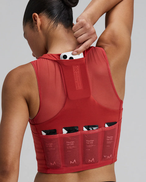 Bandit Running: Women's Stamina-V Lyra Race Crop - Rusted Apricot