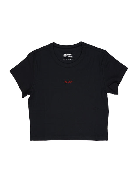 Bandit Running: Women's Vituccia Cropped Performance Tee - Black