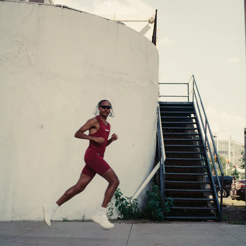 Bandit Running: Men's Vento Performance Singlet- Cherry