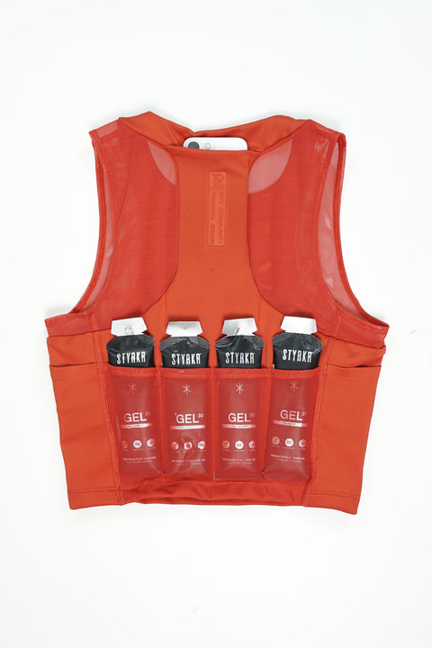 Bandit Running: Women's Stamina-V Lyra Race Crop - Rusted Apricot